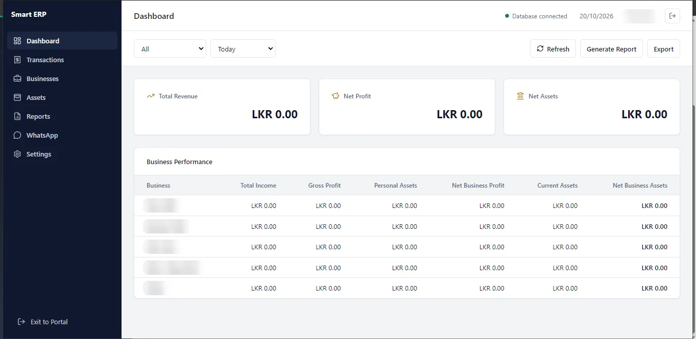 Custom ERP built by Codedge Technologies – Multi-business finance